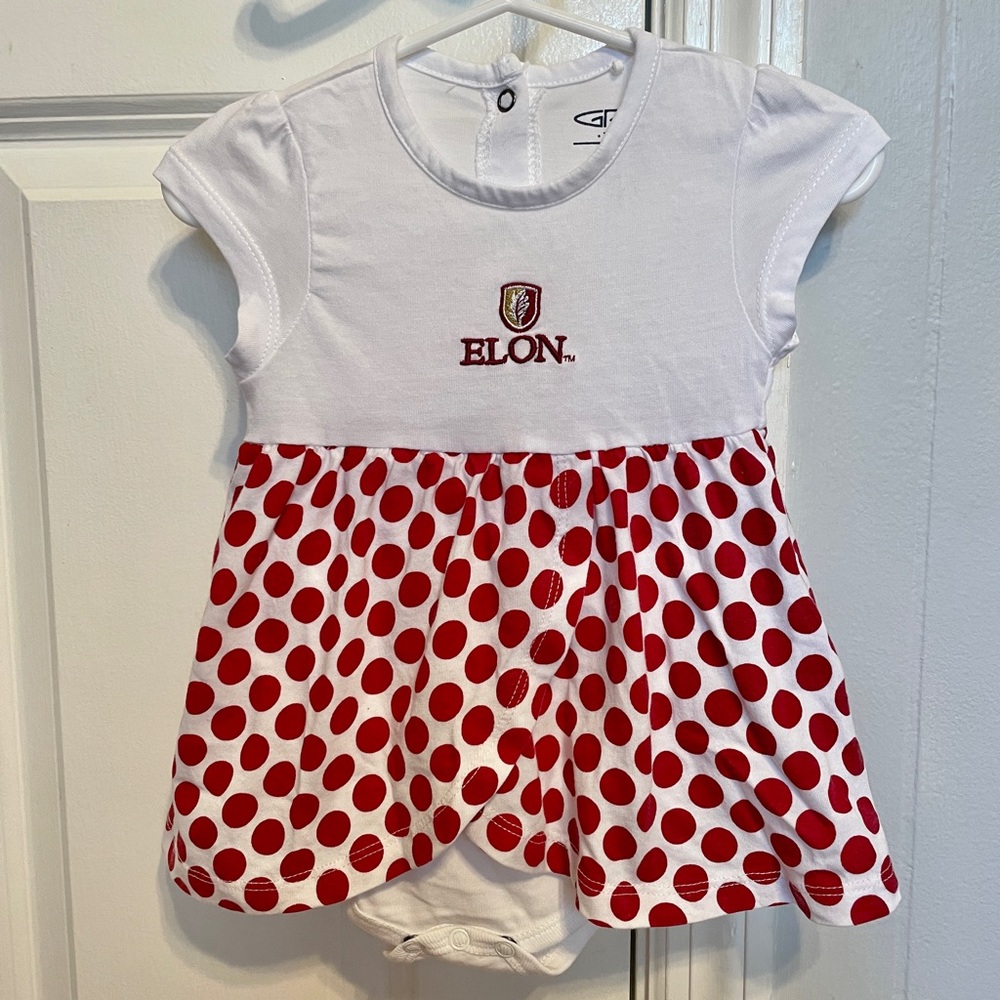 Baby Girl Elon University Polka Dot Dress - 6m